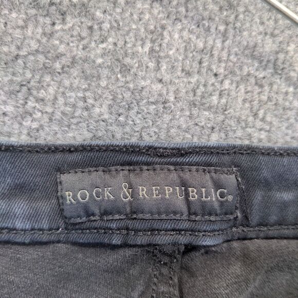 Rock & Republic Women's Skinny Jeans Blue Black Size 10 5-Pocket Rinse Wash - Picture 8 of 11